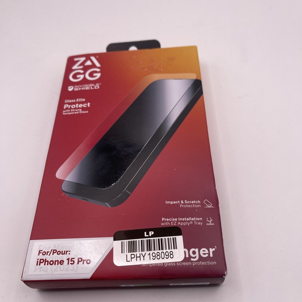 Tempered Glass Screen Protector for iPhone 15 Pro ZAGG InvisibleShield